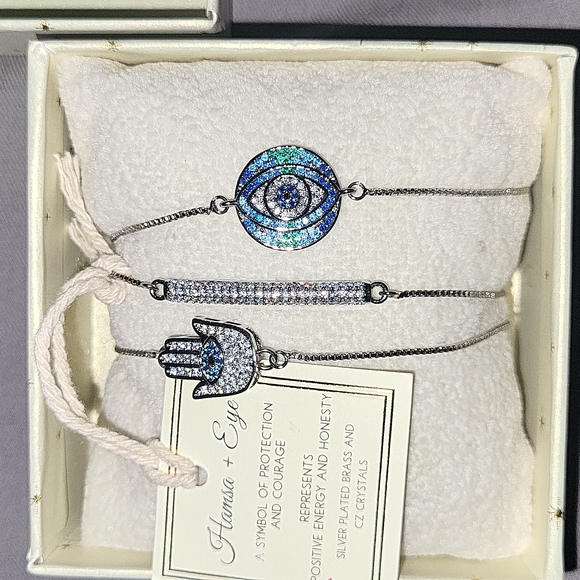 eye candy Jewelry Arm Candy Hamsa And Evil Eye Bracelet Set Nwt
